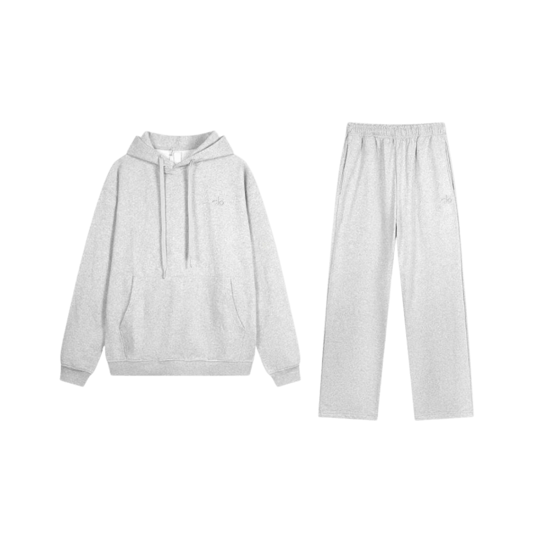 Alo Accolade Light Heather Grey Full Set Straight Leg
