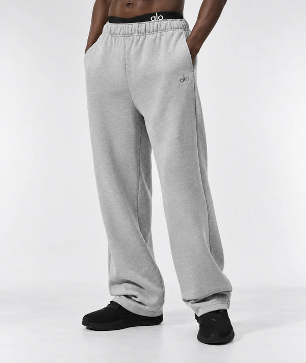 Alo Yoga Accolade Straight-Leg Sweatpants Heather Grey
