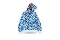 BAPE ABC Camo Shark Full Zip Hoodie Blue front Snrkickz