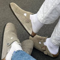 Birkenstock Boston Soft Footbed Suede Taupe (0560771) | Snrkickz 7