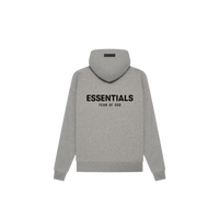 Fear of God Essentials Dark Oatmeal Hoodie – frontview render met subtiel Essentials-merklogo op donker havermoutkleurige stof