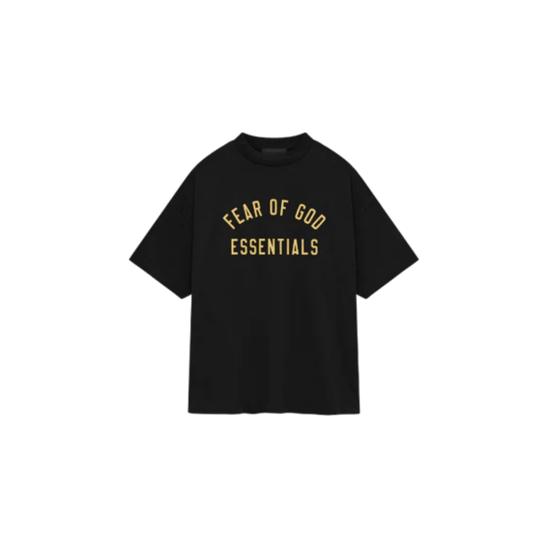 Fear of God Essentials FW24 Black Yellow T-shirt