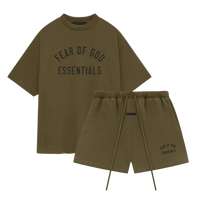 Fear of God Essentials FW24 Olive Summer Set | Snrkickz
