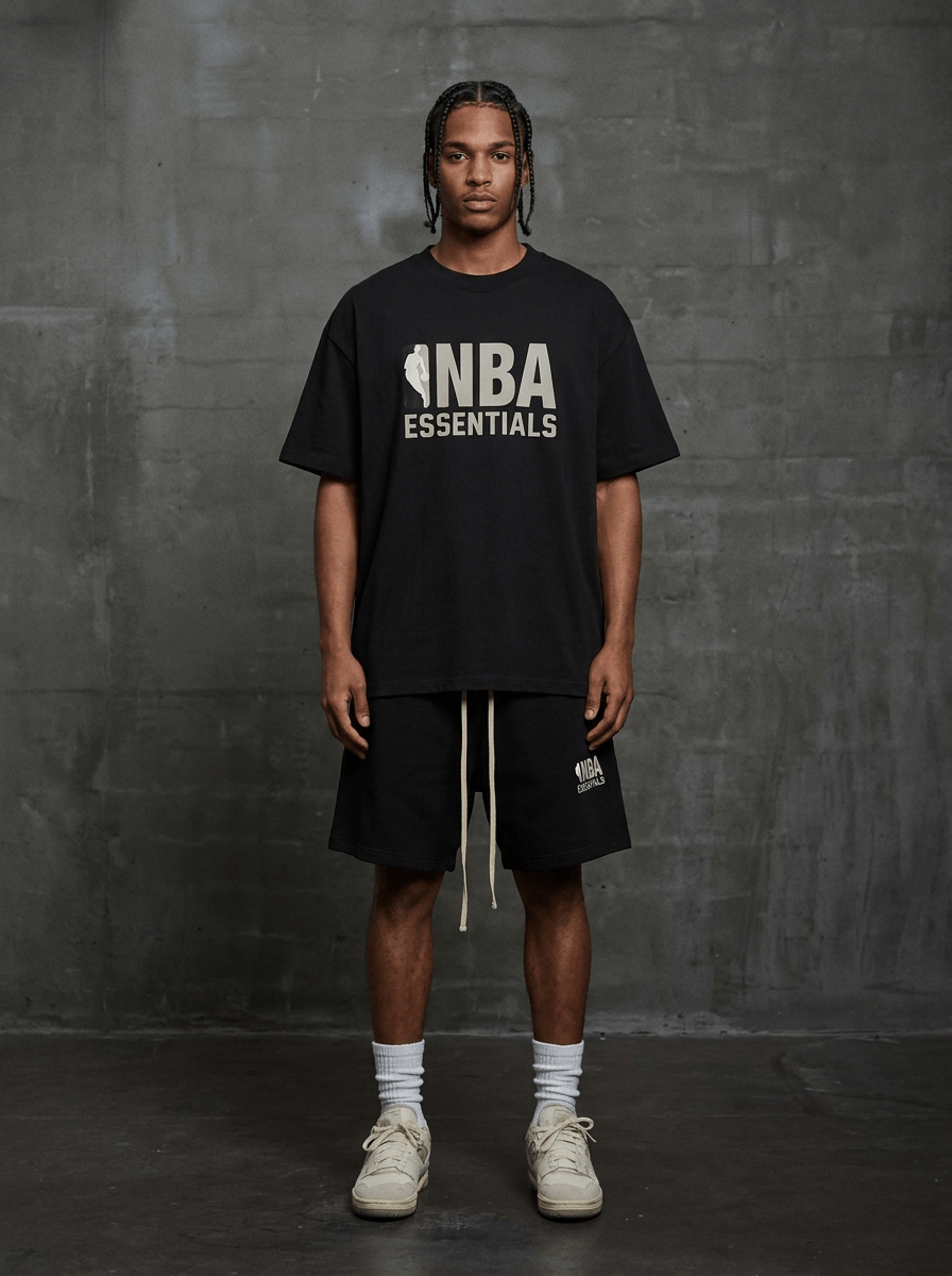 Fear of God Essentials NBA Black Grey Summer Set
