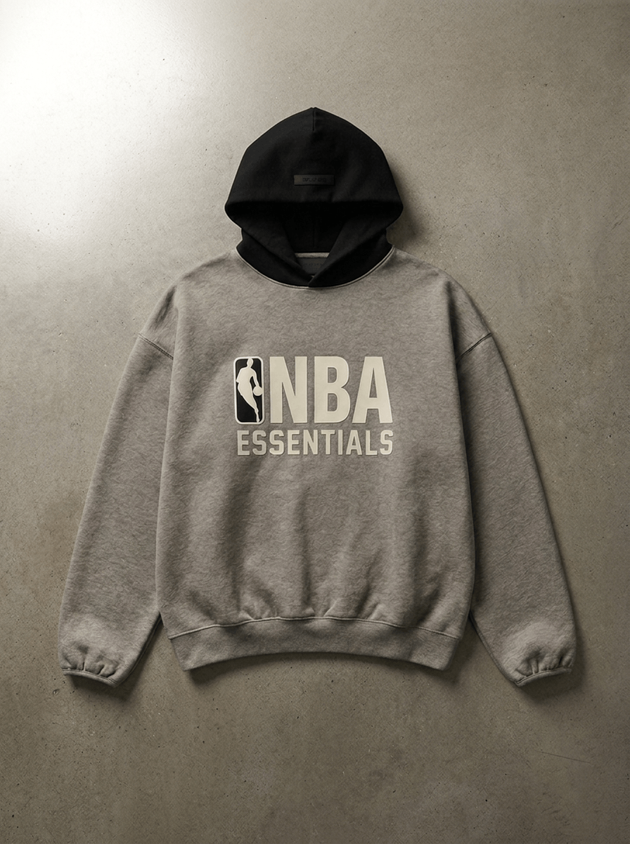 Fear of God Essentials NBA Warm Heather Hoodie | Snrkickz

