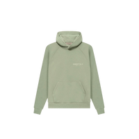 Fear of God Essentials Sage Hoodie – vooraanzicht productshot lichtgroene oversized hoodie met subtiel logo
