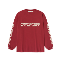 Fear of God Essentials 90s Longsleeve Crimson | Snrkickz