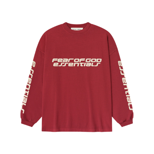 Fear of God Essentials 90s Longsleeve Crimson | Snrkickz