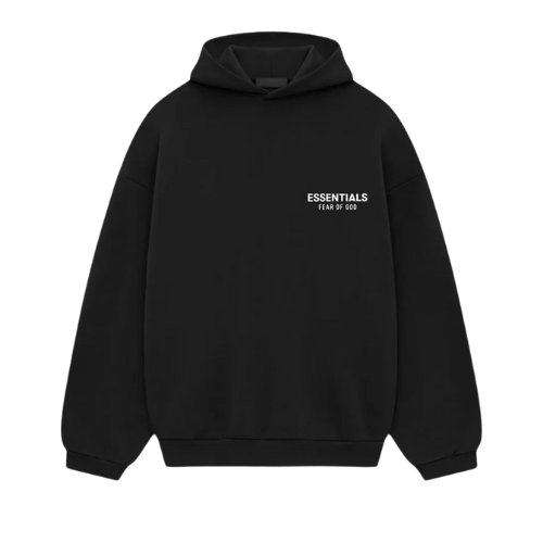 Fear of God Essentials FW24 Black White Hoodie | Snrkickz