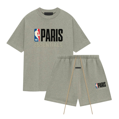 Fear of God Essentials NBA Paris Warm Heather Summer Set | Snrkickz