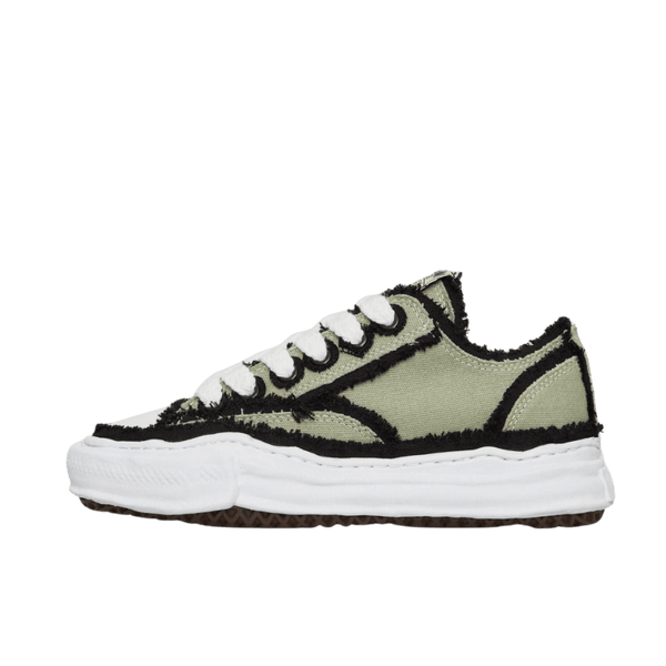 Maison Mihara Yasuhiro Peterson OG Sohle Canvas Niedrig Ausgefranst Khaki