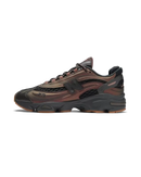 New Balance 1000 Joe Freshgoods Black Ice M1000JF zijaanzicht met glanzende details, zwarte mesh en transparante sculpted zool

