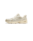 New Balance 530 Beige Angora zijaanzicht met warme beige tinten, zachte mesh en retro ABZORB-zool


