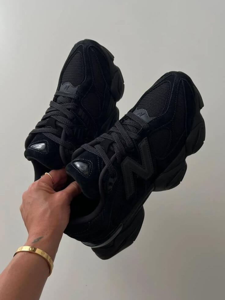 New Balance 9060 Triple Black Leather