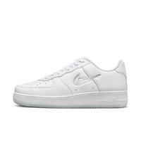 Nike Air Force 1 Low '07 Retro Color of the Month Jewel Swoosh Triple White - SnrKickz