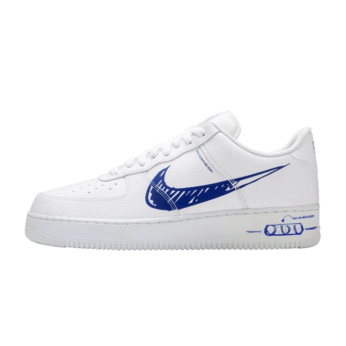 Nike Air Force 1 Low Sketch White Royal (CW7581-100) | Snrkickz