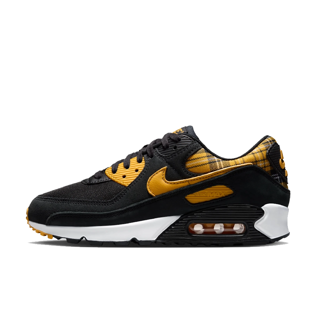 Nike Air Max 90 Black Yellow Ochre Plaid (Women's)