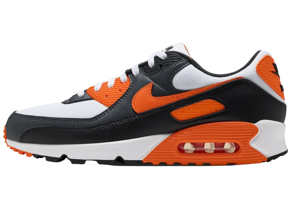 Nike Air Max 90 White Black Safety Orange ( JA1015-100) | Snrkickz