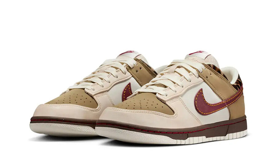 Nike Dunk Low Retro Khaki Team Rot Perlmutt Weiß