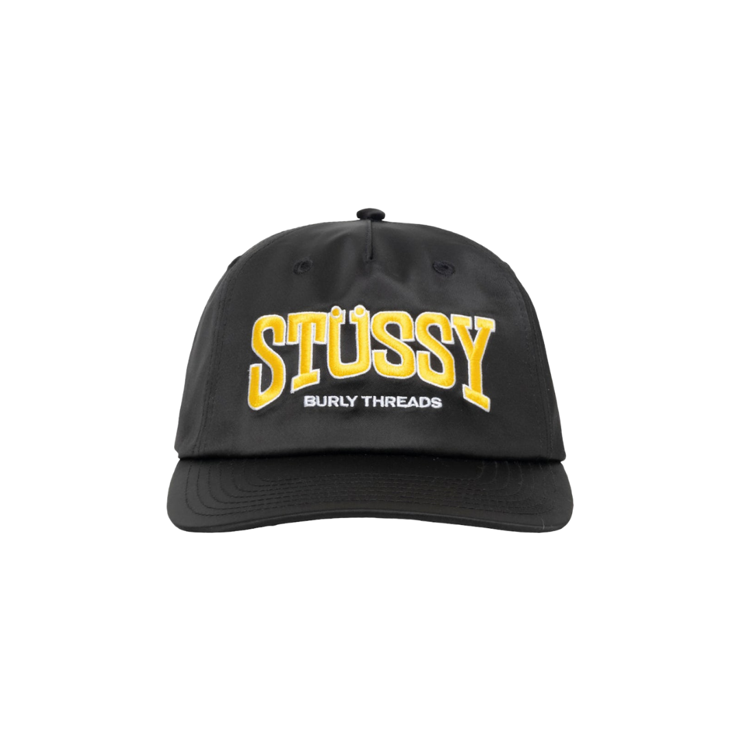 Stussy Mid Depth Burly Threads Snapback Black