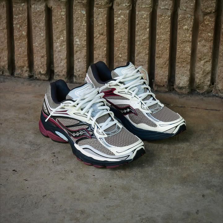 Saucony ProGrid Omni 9 Tomorrow, Meet Yesterday Pack Tan Maroon