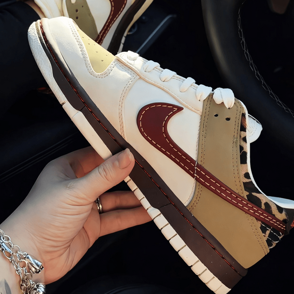 Nike Dunk Low Retro Khaki Team Red Pearl White