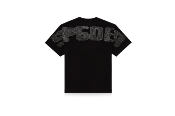 Sp5der Rhinestone Silk Tee Black