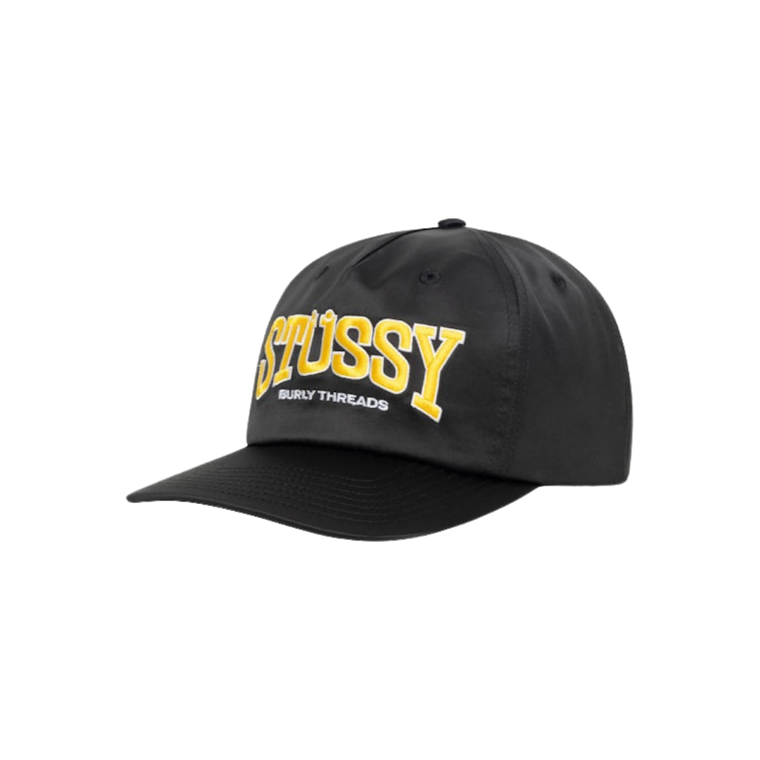 Stussy Mid Depth Burly Threads Snapback Black
