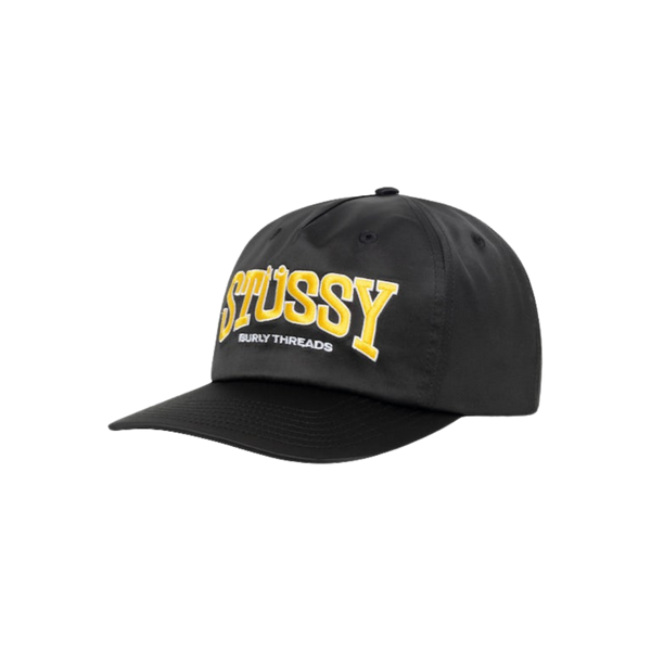 Stussy Mid Depth Burly Threads Snapback Black