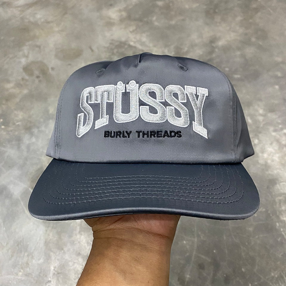 Stussy Mid Depth Burly Threads Snapback Grey