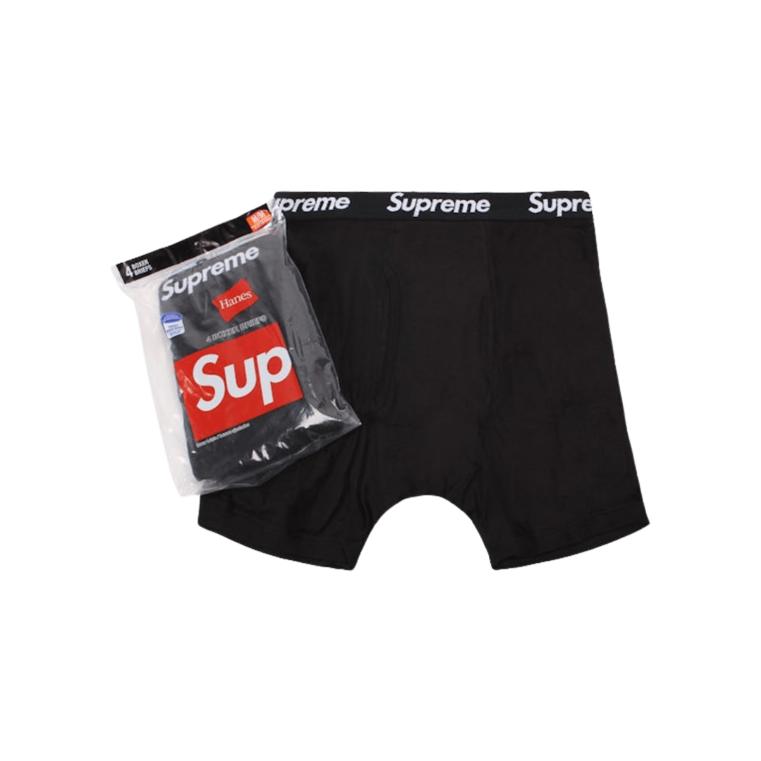 Supreme Hanes Boxer Briefs (4 Pack) Black | Snrkickz