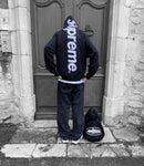 Supreme Satin Applique Hooded Sweatshirt Black FW24 Snrkickz 1