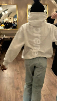 Supreme Satin Applique Hooded Sweatshirt (FW24) Heather Grey | Snrkickz 4