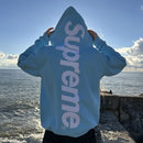 Supreme Satin Applique Hooded Sweatshirt (FW24) Light Blue 2