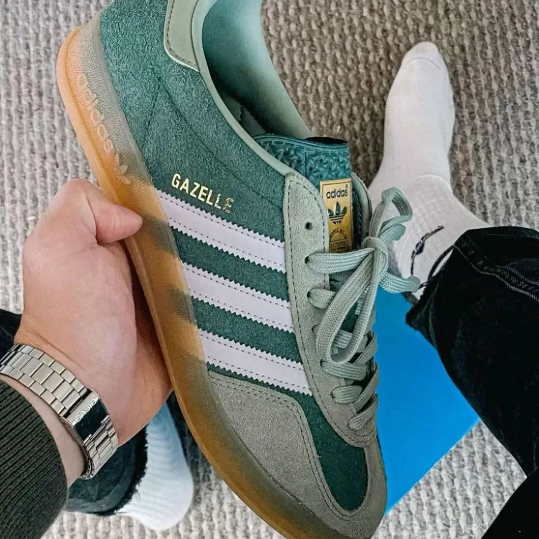 adidas Gazelle Indoor Green Gum (IE6605) | Snrkickz