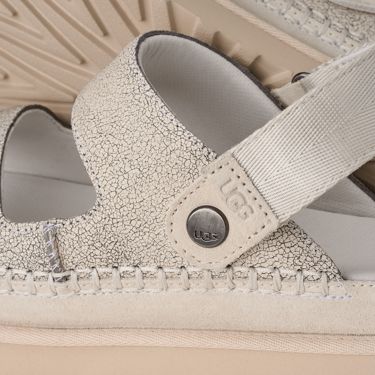 UGG Goldenstar Crackle Glide Sandal Crackle White (1177852-CRCK) | Snrkickz 4