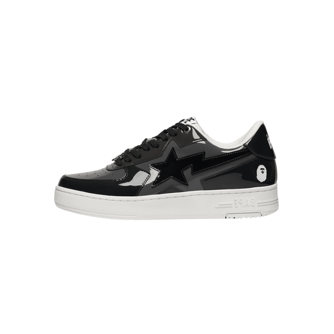 A Bathing Ape Bape Sta Icon Low Black Gray Patent
