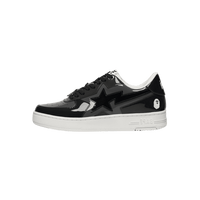 A Bathing Ape Bape Sta Icon Low Black Grey Patent - SnrKickz