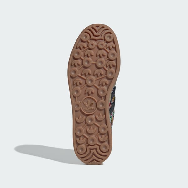 JS3935 adidas Gazelle Bold Liberty London Floral Embroidery (Women’s) – detail hieltab en tonglabel met Liberty London-branding