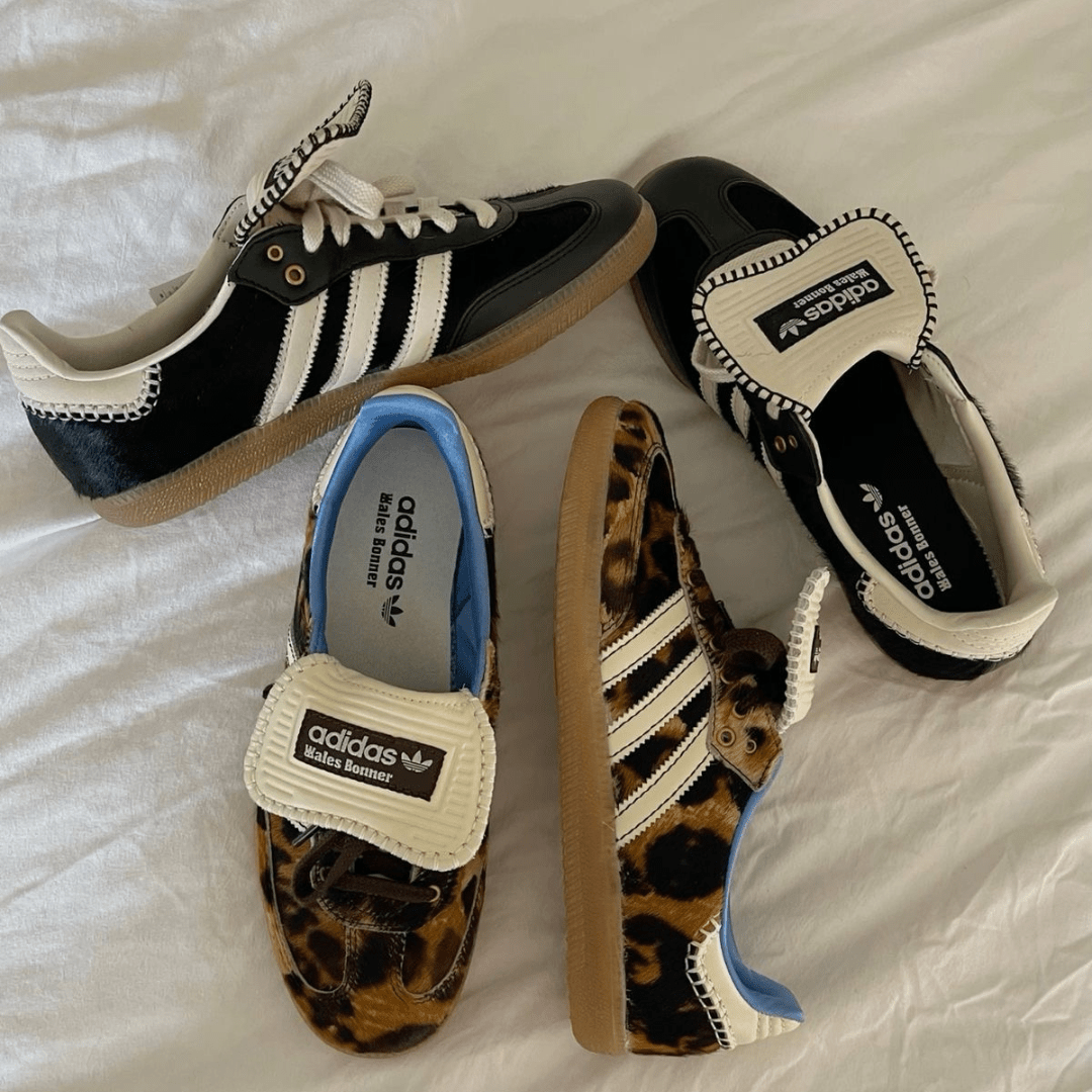 MN-SAMBA-PWB-LP adidas Samba Pony Wales Bonner Leopard op bed 