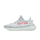 Zijaanzicht van de Adidas Yeezy Boost 350 V2 MX Dark Salt ID4811 met gemarmerde Primeknit in grijs en zwarte tinten en doorschijnende zool