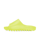 Adidas Yeezy Slide Glow Green GX6138 zijaanzicht in fluorescerend groen EVA foam met grove profielzool en strakke afwerking