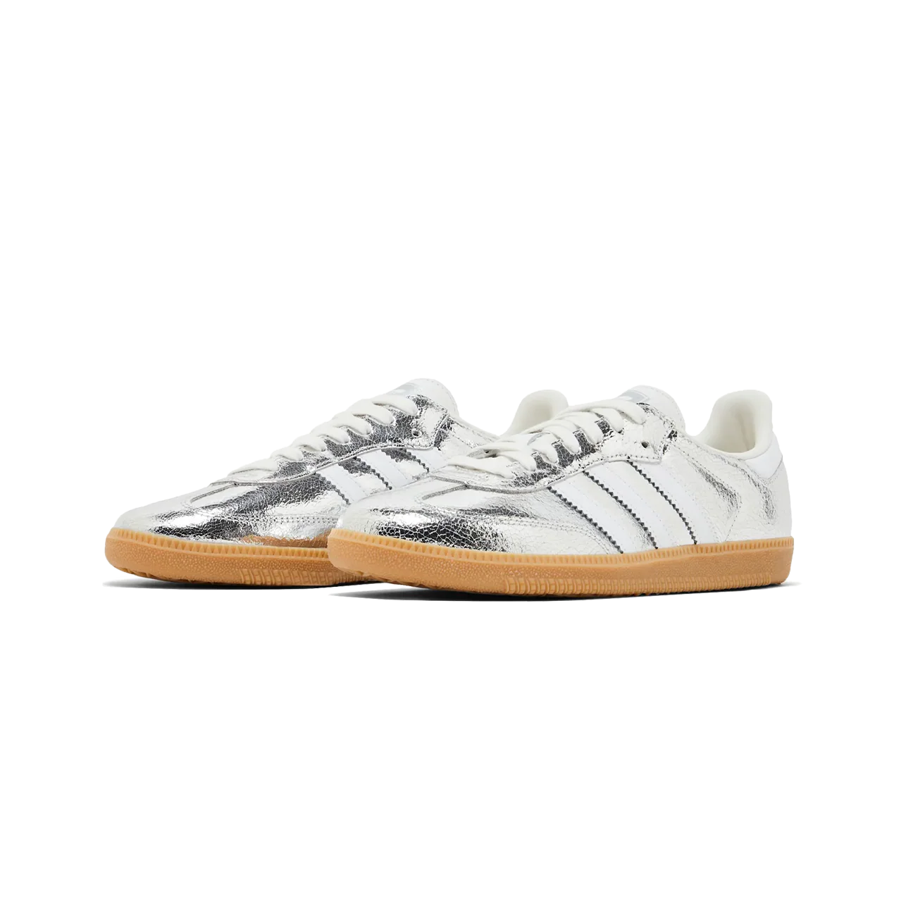 adidas Samba OG Silver Metallic Cracked Leather