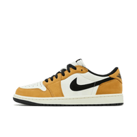 Air Jordan 1 Low OG Rookie of the Year (SKU CZ0790‑107) – vooraanzicht met sail leren upper en Golden Harvest nubuck overlays