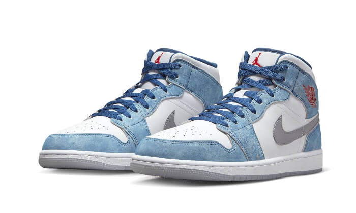 Air Jordan 1 Mid French Blue Fire Red