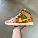 Air Jordan 1 Mid SE Cheeseburger IB7403-224  Flax/Sesame/Coconut Milk/University Gold Snrkickz