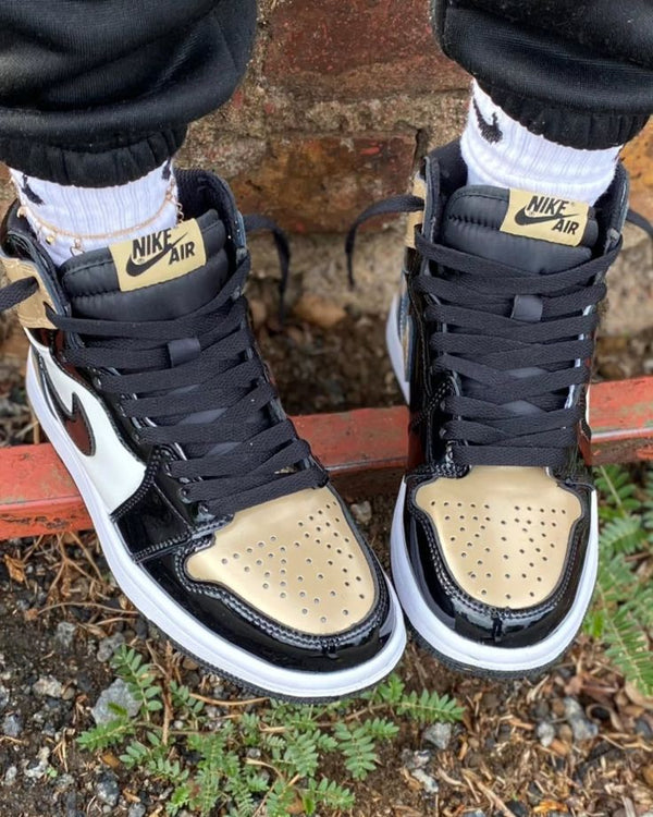 Air Jordan 1 Retro High Golf Patent Gold Toe