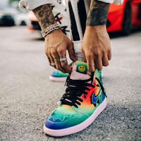 Air Jordan 1 Retro High J Balvin DC3481-900 Multi-Color/Black-Pink Foam-Multi-Color Snrkickz on feet