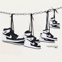 Detailshot van de toebox met zwart leer, perforaties en witte mudguard – premium materialen met OG look

