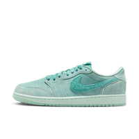 AJ1RLW-WT Air Jordan 1 Retro Low OG Washed Teal (Women’s) – vooraanzicht low-top sneaker in Washed Teal/White met Normaal / True to size pasvorm